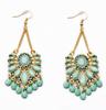 Fashion high-end earrings, party temperament jadeite tassel earrings, Korean version diamond-set exaggerated women's ear jewelry