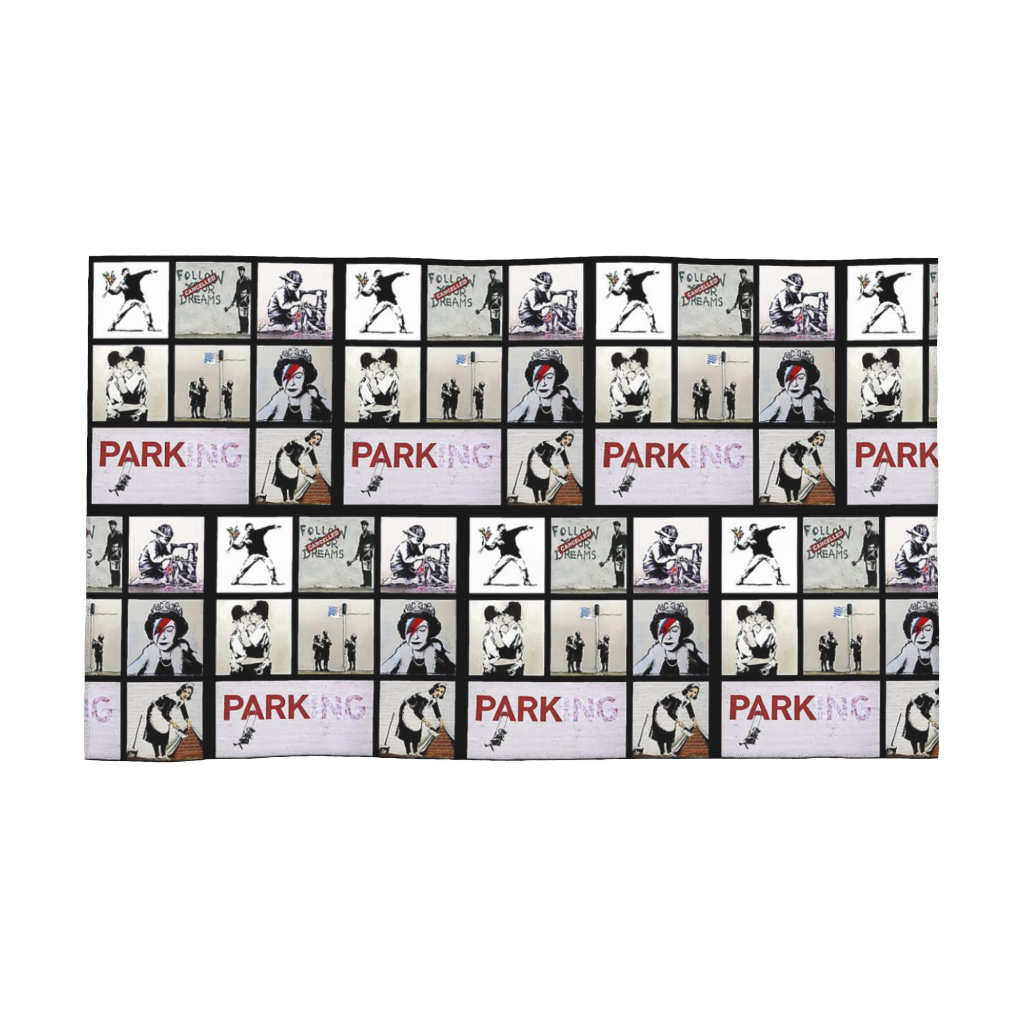 

Banksy Montage 01 Various Banksy Artwork Soft Face Towel Quick Dry Pool Bath Cotton Towels Breathable W30*H60(CM)
