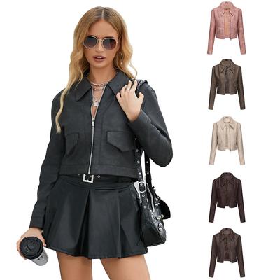 Giacca Casual in Pelle a Maniche Lunghe da Donna Primavera/Autunno 2024 - Stile alla Moda Europeo e Americano