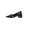 Pointed single shoes women's skirt thick heel Mary Jane shoes 2025 new spring medium heel high heels French small leather shoes