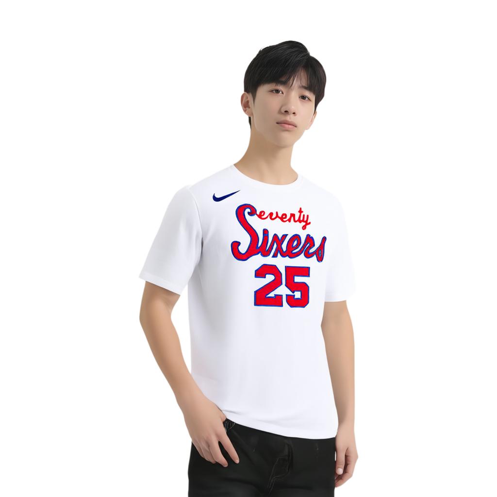 Nike Philadelphia 76ers Dri-Fit NBA Short Sleeve T-Shirt Men Tops White AT2400-102
