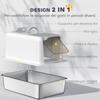Closed Cat Litter Box with Steel Tray, Scoop and Filter Bags, in PP, 40.5x60.5x41.5 cm