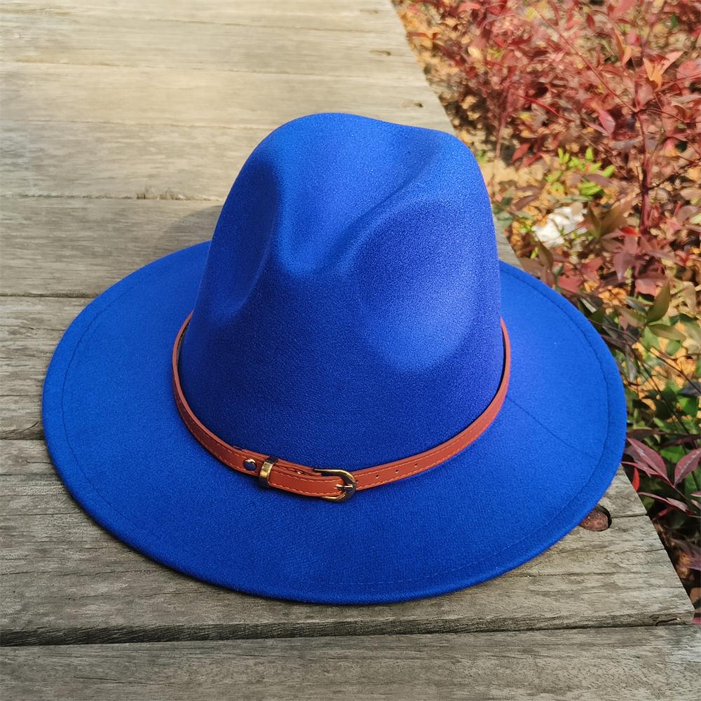 Simple Fedora Hat for Men Fedoras Men Custom Hat Genuine Leather Belt Panama Unisex Church Hat Fascinator Felt Panama Cap
