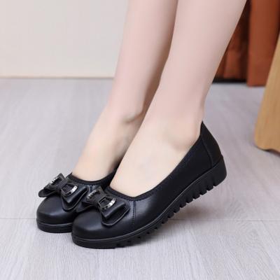 2026 Frühling Sommer Damen Ballerinas Reines Schwarz Weich Bequem Mutter Schuhe Slipper Marke Damen Tägliche Laufschuhe Übergröße 42