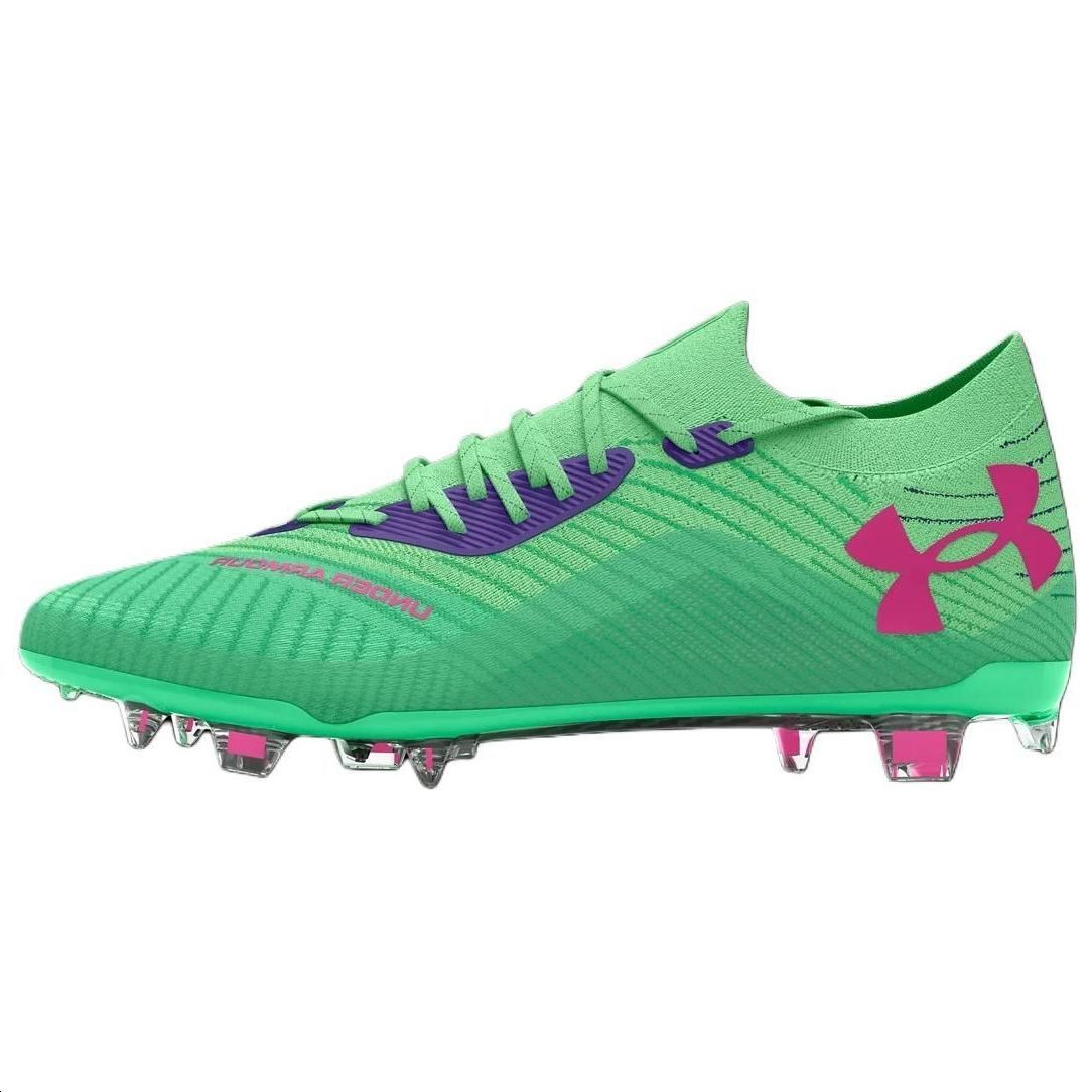 Under Armour UA Shadow Artificial Turf Shock Absorbing Durable Soccer Shoes Men Soccer Shoes Green Pink 3027239-300 41