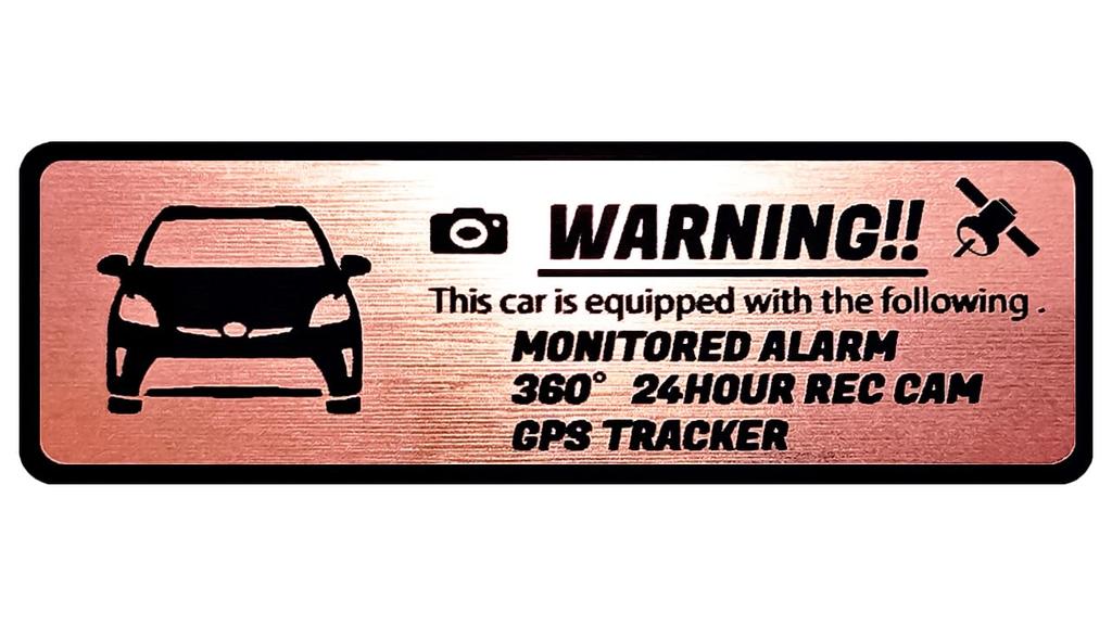 Honami Works Prius 30 Series Late Security Emblem 24 Hour Surveillance Dash Cam GPS Tracker Sticker