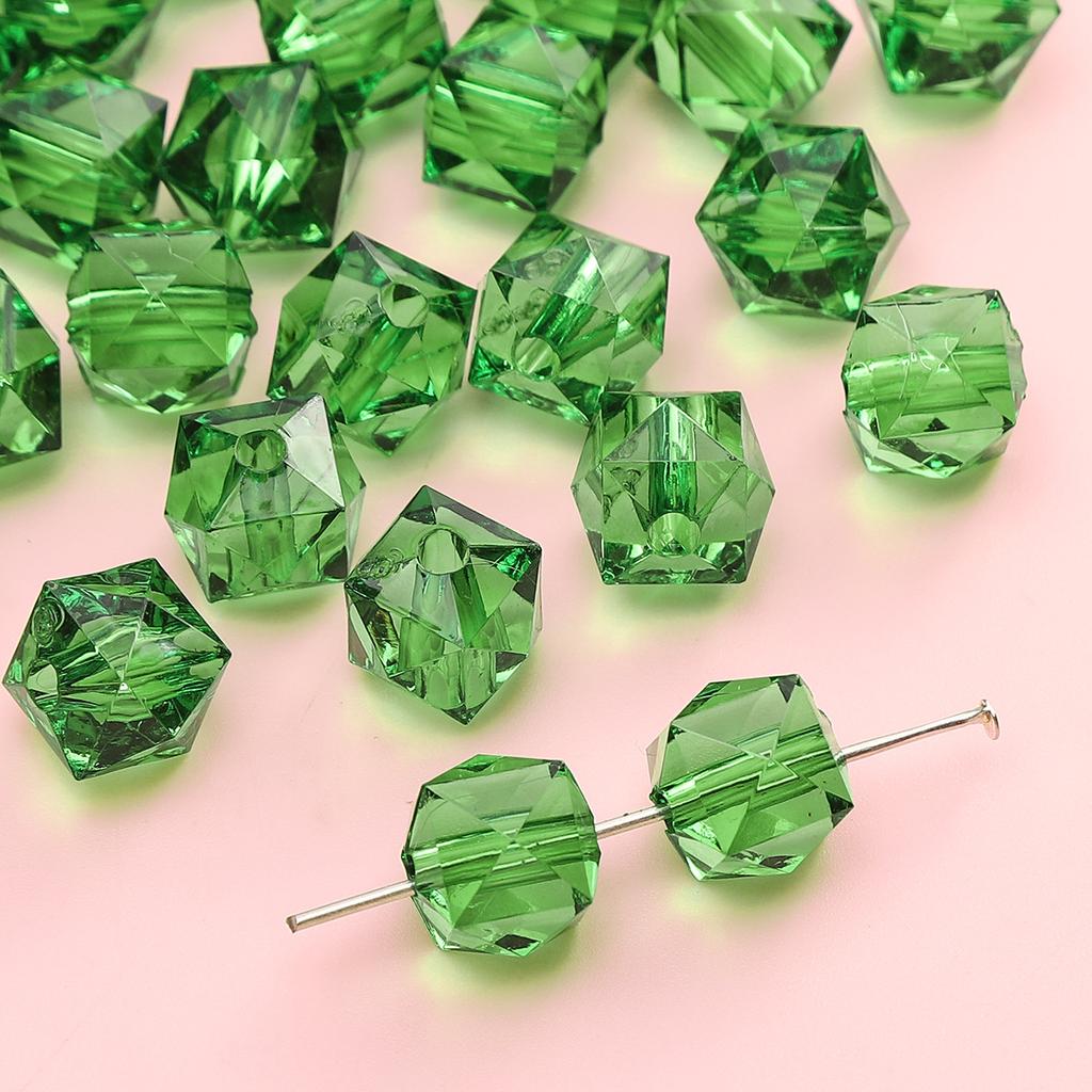 Handmade Beads Diamond-shaped Faceted Beads Acrylic Transparent Irregular Faceted Round Beads Beads DIY Bracelet Cell Phone Chain Jewelry Loose Beads