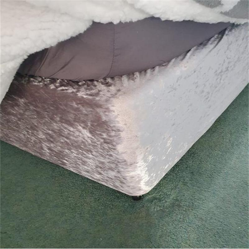 Top Quality Thicken Bed Base Wrap Skirts Valance-Crushed Velvet Divan Frame Cover- Fully Elastics and Three Sides Fabric