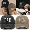 Vintage Washed Cotton Embroidered Dad & Mom Baseball Cap - Casual Duckbill Sun Hat