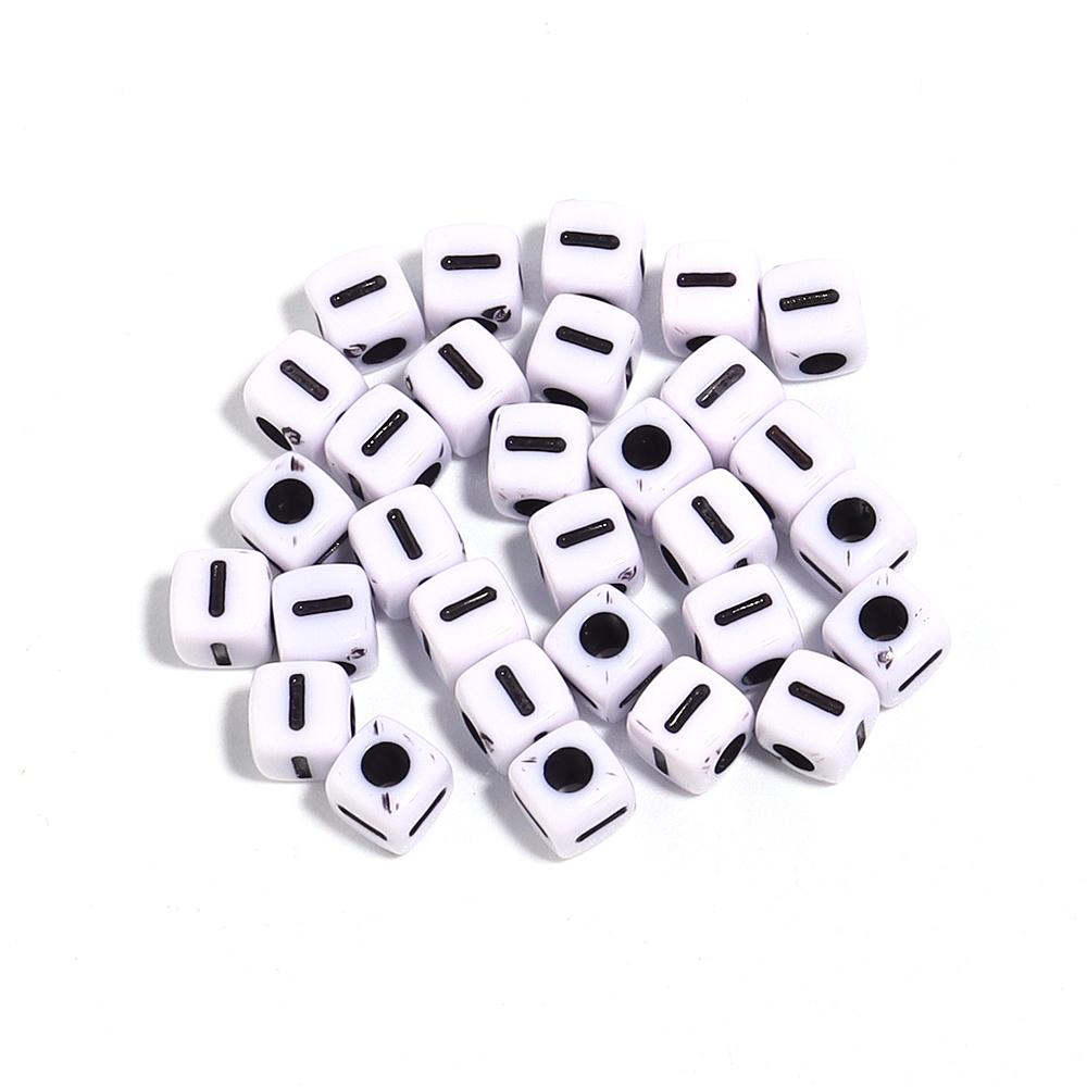 50-100Pcs White Square Acrylic Letter Beads A- Z Cube Loose Spacer Beads Alphabet Beads DIY Bracelet Jewelry Making Accessories