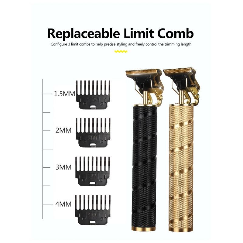 NEREZOVÁ OCEL Spirála Metal Vintage T9 elektrický zastřihovač vlasů Profesionální elektrický holicí strojek dobíjecí holičský zastřihovač