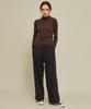 Manavis Seven Fw Long Wide Slacks Black