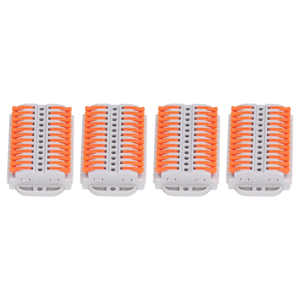 4Pcs Compact Wire Conductor ABS Copper Flame Retardant Quick Conductors Terminal Block