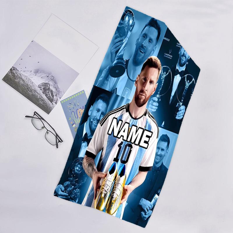 1pc Football32 Beach Towel with Custom Name, Beach/Swimming/Bath/Picnic/Camping Towel, Suitable for Seaside Beaches