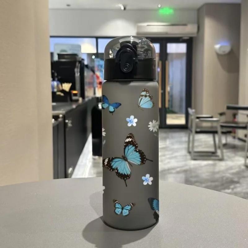 

780ML 3D Printed Butterfly All-Over Design Water Bottle BPA-Free Sports Bottle with Leak-Proof Flip Lid Perfect for Gym Session 780ml чёрный