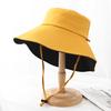 Simple Bucket Hat Women's Solid Color Double-sided Big-brimmed Sun Hat Tide Outdoor Sun Hat Foldable Basin Hat