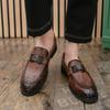Fashion Luxury Brand Leather Shoes Brown Black Slip On Lattice Pattern Men's Casual Shoes Wedding Office Banquet Casual Loafers for Men