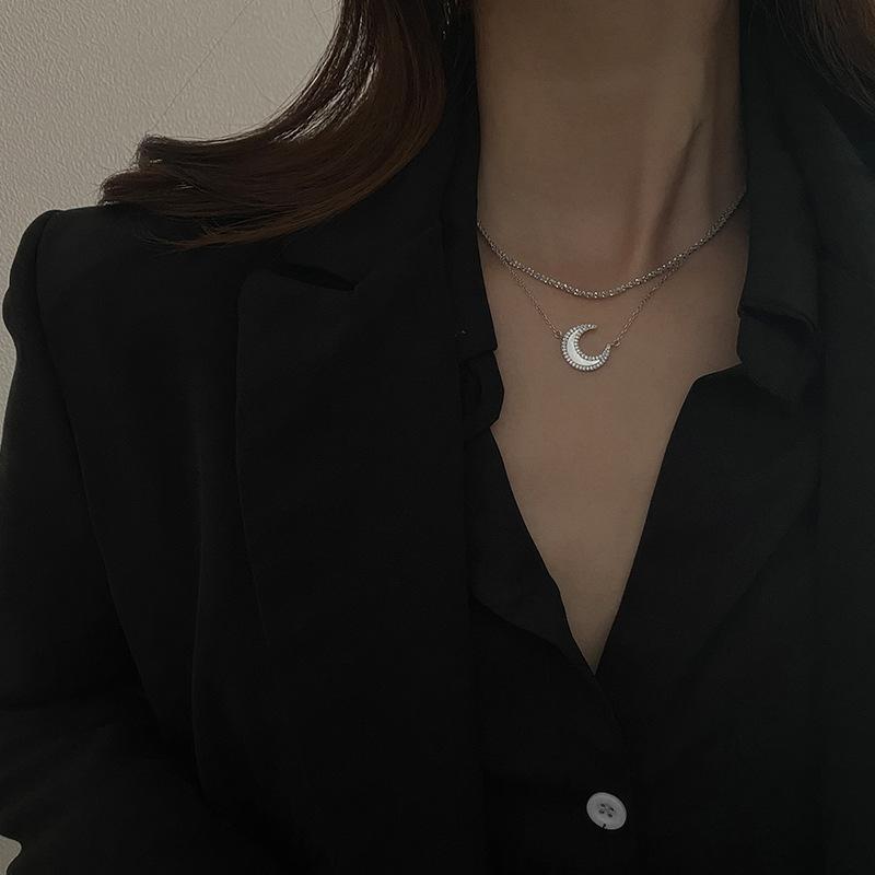 Mond Halskette Leichter Luxus Nischendesign Halskette Neujahr Damen Schlüsselbeinkette