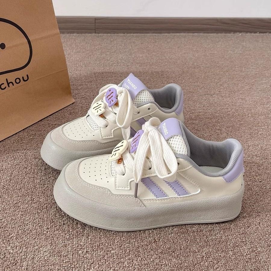 2025 new popular original niche design thick-soled versatile bread shoes yellow Dexun board shoes casual shoes tide