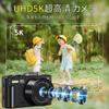 Digital Camera with 5K Rotating Auto 18x Digital Continuous Selfie 32GB Card and for and School Trips Wi-Fi 75MP, 180-Degree Display, Zoom, Focus,