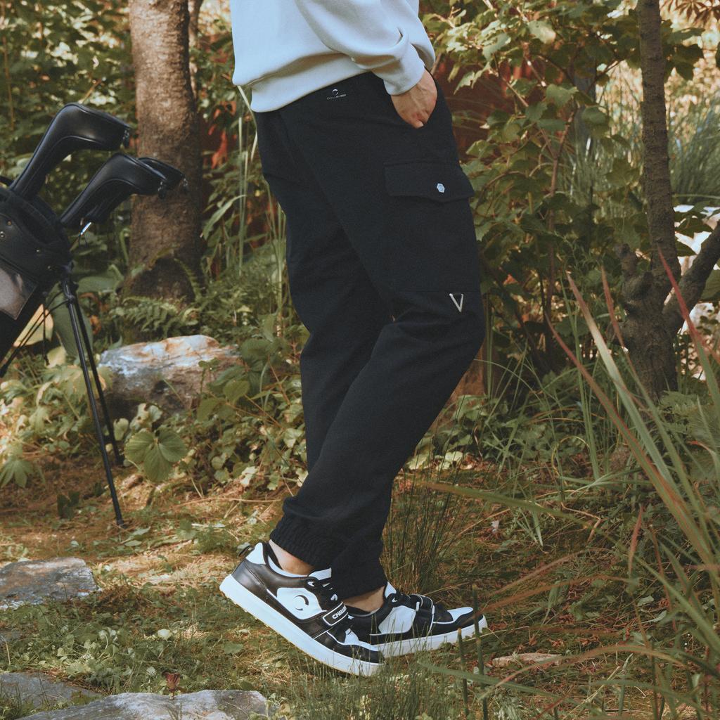 CHALLENGER Men'S Poly-Stretch Lightly Fleece Cargo Jogger Pants Black