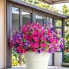 Plastic Artificial Morning Glory Flowers UV Resistant Fake Plants Artificial Greenery  Outdoor