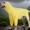 Reflective Dog Raincoat Reflective Stripe Waterproof Dog Rain Jacket with Leash Hole High Collar Dog Hooded Raincoat