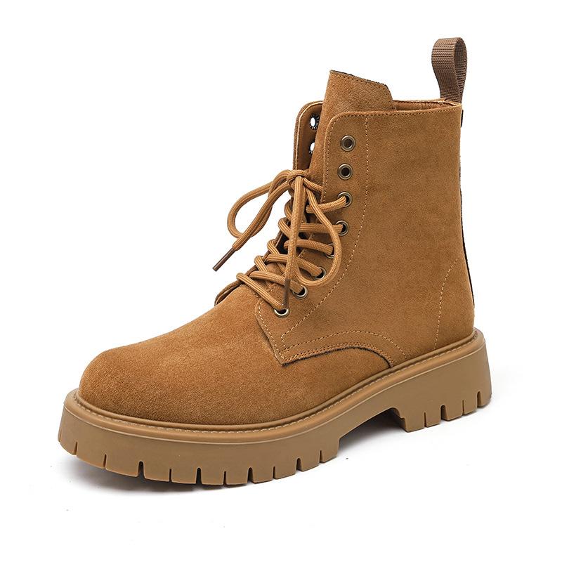 2024 men's new high-top Martin boots British style thick-soled heightened large-size lace-up velvet boots men's 3302-R