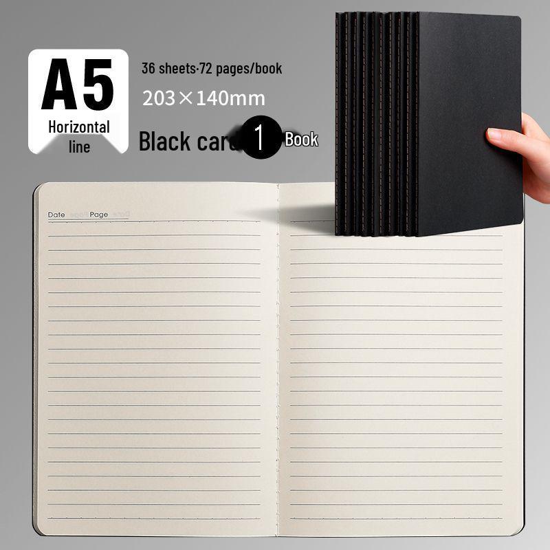 B5 Student Notebook: White, Kraft Paper, Stitched Binding, Blank, Lined, Grid Options