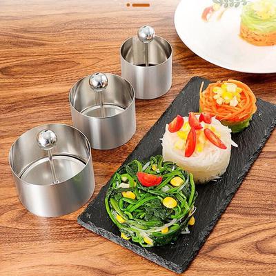 Runder Edelstahl Kuchen Mousse Ring mit Deckel Kuchen Dekorationswerkzeug Gebäck Kuchen Mousse Form Reisball Sushi Maker Küchenwerkzeug