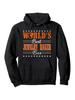 Casual Hoodie with Vintage "World'S Best Jewelry Maker" Graphic - Black Pullover with Orange & White Design