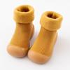 Baby Walking Socks, Autumn and Winter with Thick Velvet and Soft Sole, Anti Slip Shoes for Boys and Girls, Pure Cotton Socks