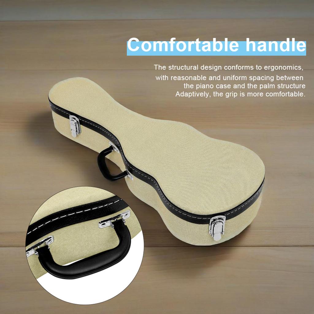 M MBAT Ukulele Bag 23 Inch Thickened Hardened Moisture-Proof Waterproof Box Leather+Metal Materical Backpack Mini Guitar Parts