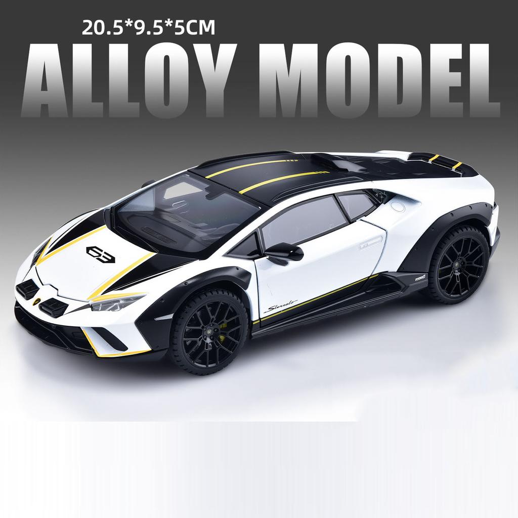 1:24 Scale HURACAN STERRATO URUS Car Model Toy Metal Diecast Sound Light Shock Absorption Models Hobby Presents for Children
