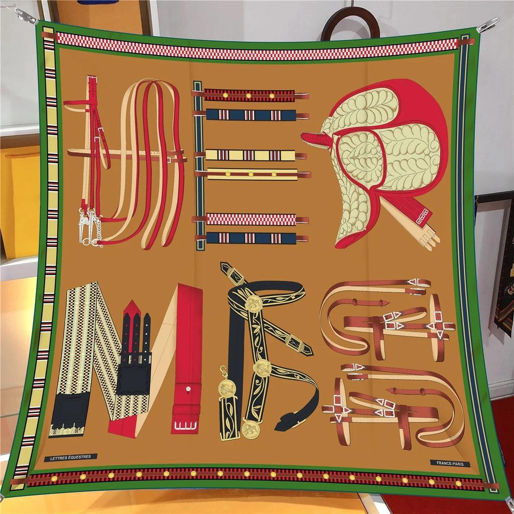 NEW Brand Design Print Silk Scarf Women Luxury Hairband Neckerchief Shawls Bandanna Headband Foulard Ribbon Square Scarves