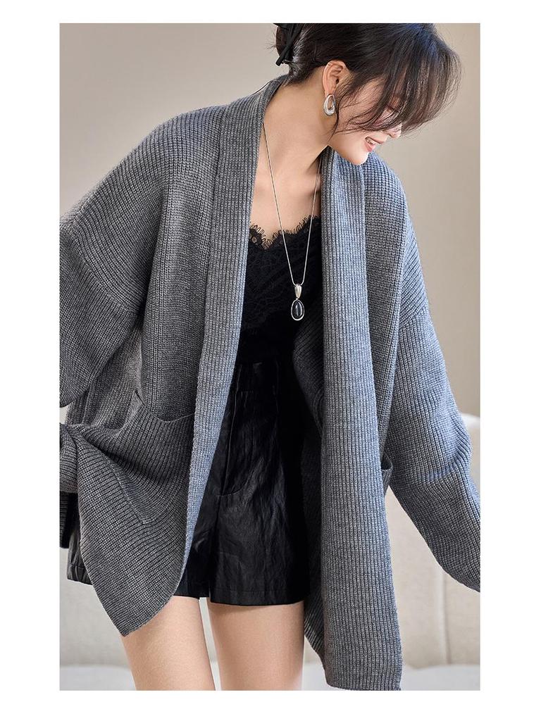 2025 Autumn/Winter Pineapple Stitch Thick Cardigan Coat - Women's Wool Knitwear Sweater