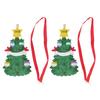 2pcs Christmas Tree Pendant Resin Carved Hand Painted Decorative Christmas Hanging Ornament for Home
