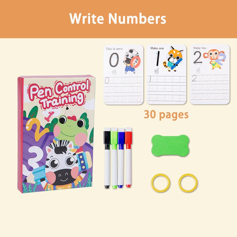 Toddlers Pen Control Books Montessori Learning Toys Tracing Writing Painting Wipe Off Activity Workbook Parish Educational Toys