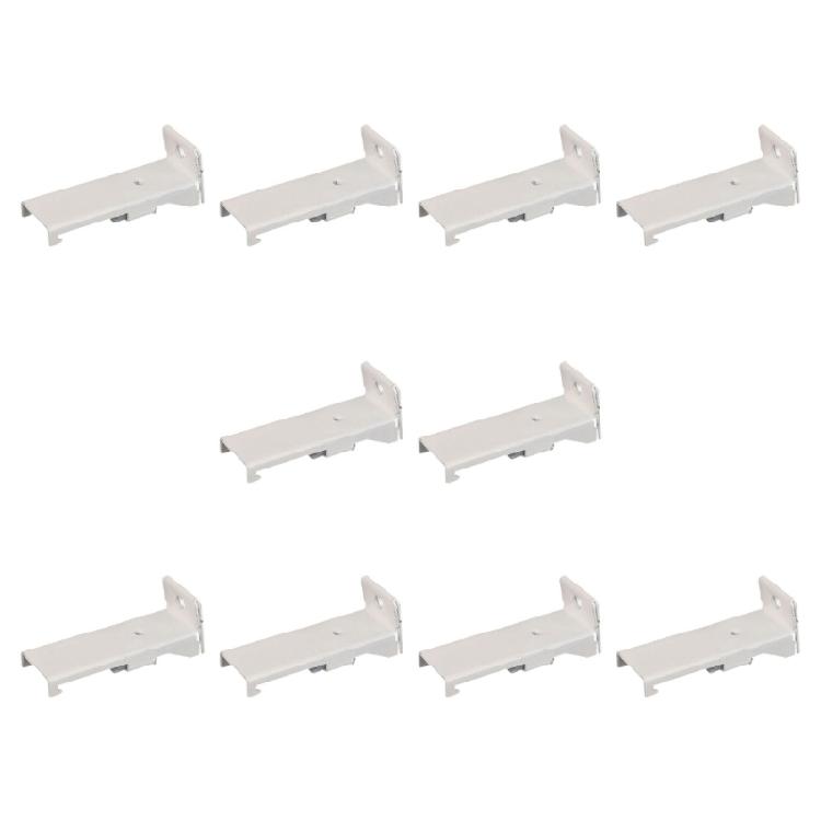 Set of 10 Metal Side Mount Brackets For Curtain Track Wall Support System Flexible Curtain Rails Hanger Holder Clip