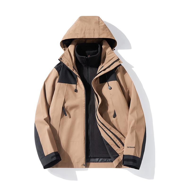 2024 Winter Winddichte 3-in-1-Outdoorjacke für Paare, Beitu Grau