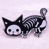 Cute Cat Skull Brooch: Meow Emblem