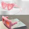 Trendy Oversized Plush Sunglasses Winter Shades For Women Soft Fluffy Square Frame Sun Glasses Novelty Party Cosplay Glasses