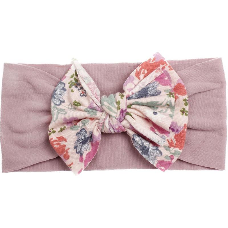 New nylon bow print children's headband, baby cute hair accessories, multi-colored girls' headscarf
