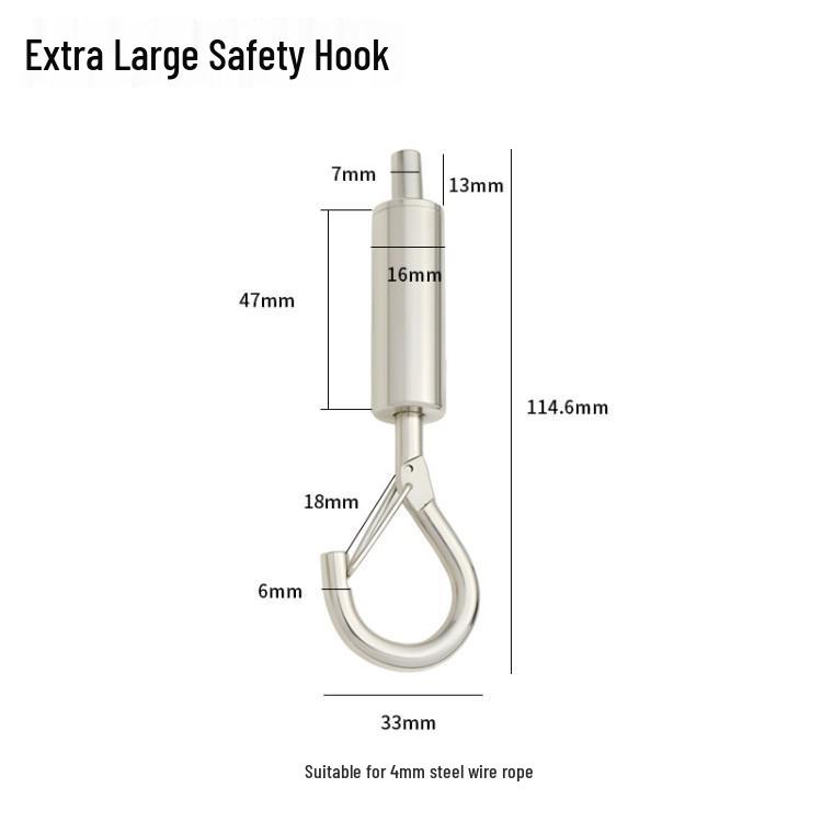 Double-Headed Snap Hook Safety Lanyard: Steel Wire Hanging Rope for Lamp and Picture Anti-Detachment