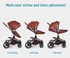 360° Rotating Baby Stroller: High View, Reclines, Foldable, Shock-Absorbing Eggshell Design