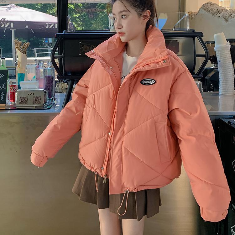 

Новые зимние женские короткие парки, куртки, повседневные, толстые, теплые, с капюшоном, узорчатое пальто, женская зимняя верхняя одежда, свободная куртка, парки S