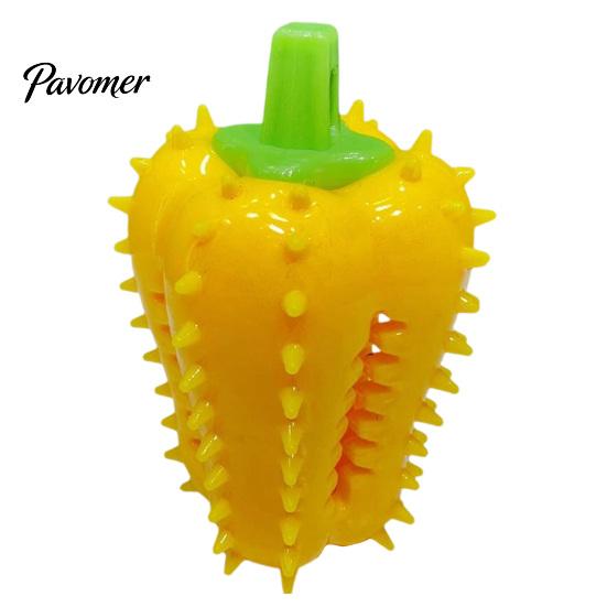 Spiky Chili Dog Chew Toys Toy, Treat Dispenser Shaped Enrichment Interactive Rubber Toy for Teeth Cleaning, Mental Stimulation Anxiety Relief