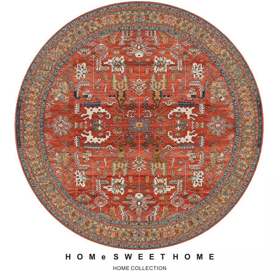 Persian Ethnic Style Round Living Room Carpet Water Absorption NonSlip Cold Blanket DirtResistant And Easy To Take Care Of Carpet Crystal Velvet