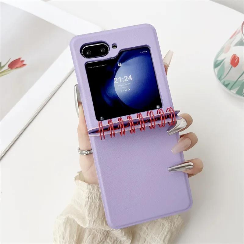 

Luxury Calendar Book Leather Case for Samsung Galaxy Z Flip 6 5 4 3 flip6 ZFlip Originality Solid Color New Shockproof Cover for Samsung Z Flip 3