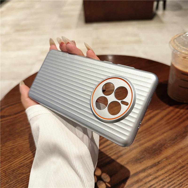 For Huawei Mate 50 50E 40 40E 30 30E Pro Plus Corrugated Grain Plating Metallic Paint Anti Fingerprint PC Shockproof Anti-Slip Back Cover Case Shell